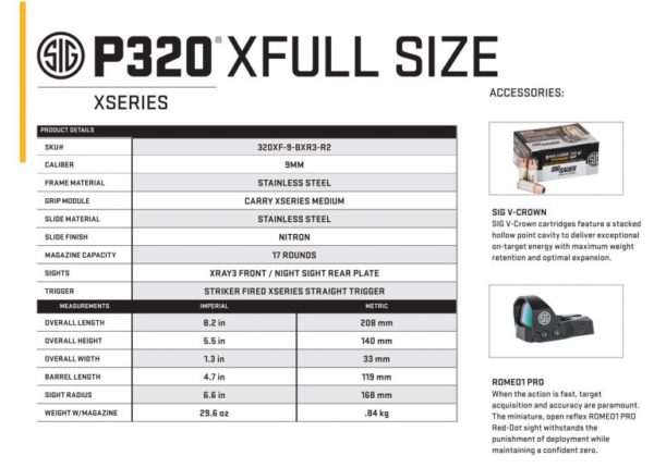 Sig Sauer P320X-FS 9mm 4.7" Barrel 17+1 320XF-9-BXR3-R2 - Image 2