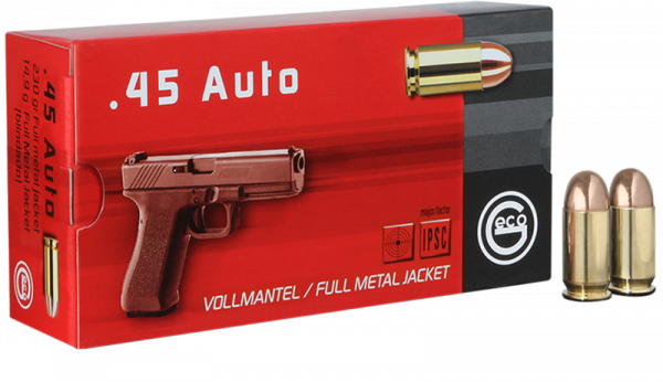 GECO Target Handgun Ammo Brass .45 ACP 50-Rounds 230 Grain FMJ