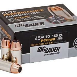 Sig Sauer Elite Performance 185GR Jacketed Hollow Point .45 ACP 20Rds