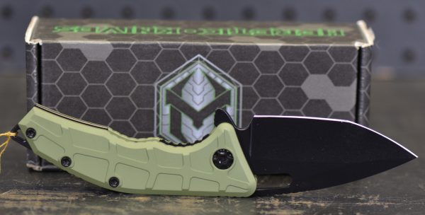 Heretic Martyr Manual Knife Green Aluminum Handel 3"