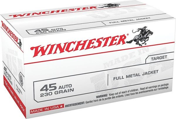Winchester Target Ammunition .45 ACP 230 Grain 100-Rounds FMJ
