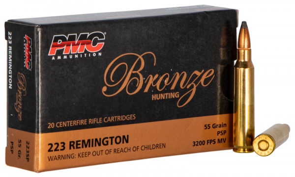 PMC Ammunition Bronze Brass .223 Rem 55-Grain 20-Rounds PSP