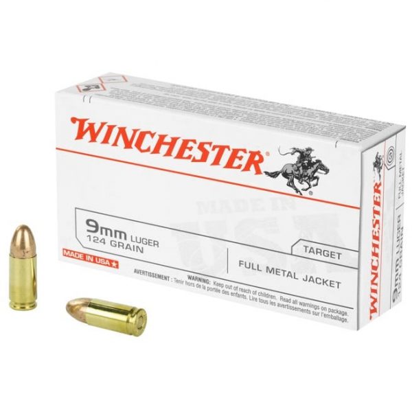 Winchester USA Ammo 9mm 50-Rounds 124 Grain FMJ - Image 2