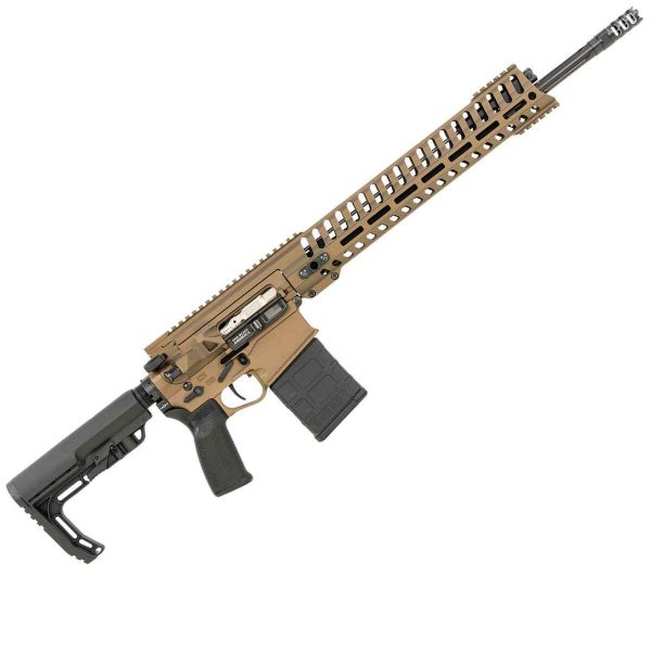 Patriot Ordnance Factory Revolution 308 Winchester 18in Burnt Bronze Cerakote Semi Automatic Modern Sporting Rifle - 20+1 Rounds