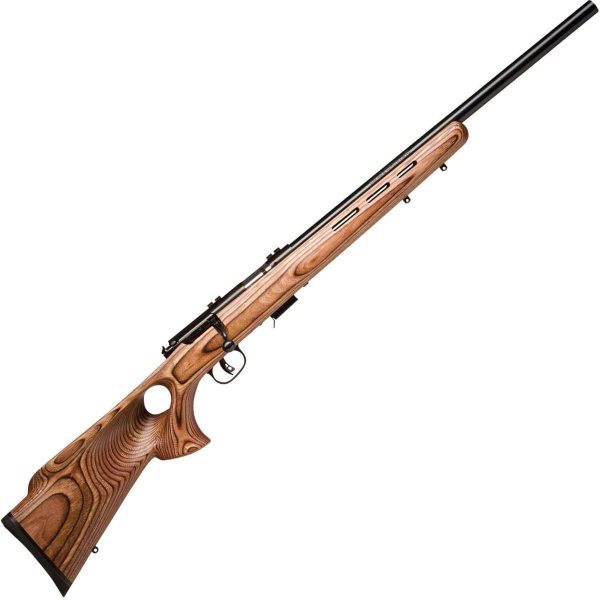 Savage 93R17 BTV Satin Blued/Brown Laminate Bolt Action Rifle - 17 HMR - 21in