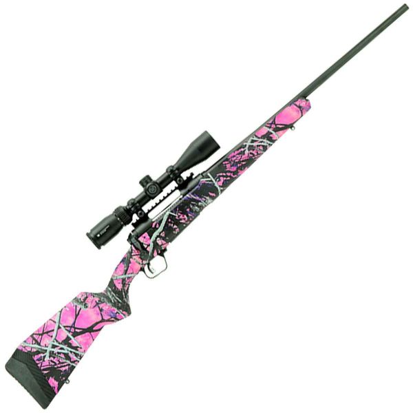 Savage Arms 110 Apex Hunter With Vortex Crossfire II Scope Black/Muddy Girl Bolt Action Rifle - 243 Winchester