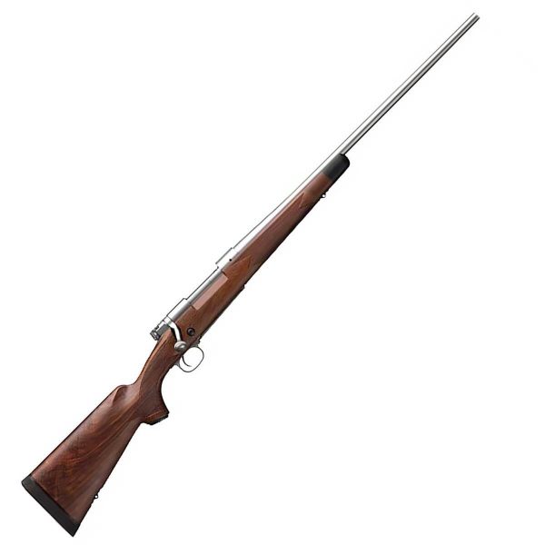 Winchester Model 70 Super Grade High Gloss Stainless/Walnut Bolt Action Rifle - 338 Winchester Magnum - 26in